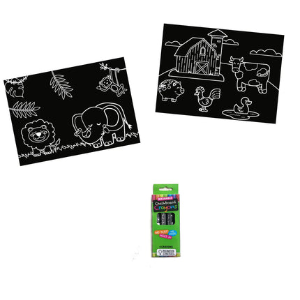 Imagination Starters® Chalkboard MiniMats Colouring Set - Farm & Jungle