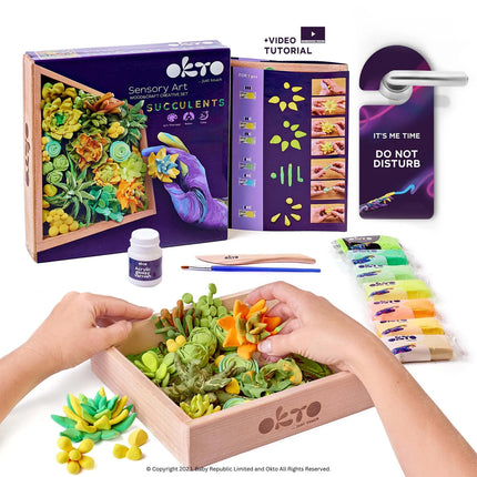 OKTO Air Dry Clay DIY Wood & Craft Sensory Art Sets