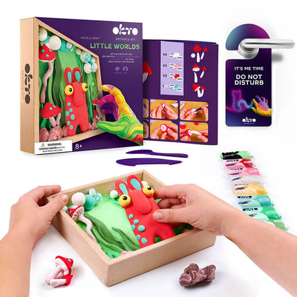 OKTO Air Dry Clay Wood & Craft Sensory Art - Little Worlds