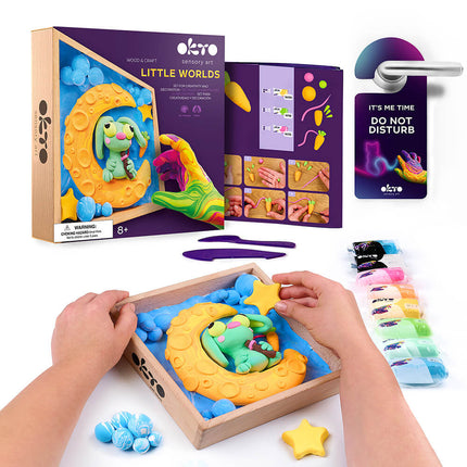 OKTO Air Dry Clay Wood & Craft Sensory Art - Little Worlds