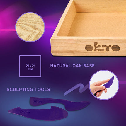 OKTO Air Dry Clay Wood & Craft Sensory Art - Little Worlds