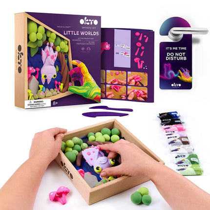 OKTO Air Dry Clay Wood & Craft Sensory Art - Little Worlds