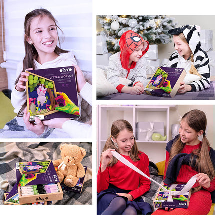 OKTO Air Dry Clay Wood & Craft Sensory Art - Little Worlds