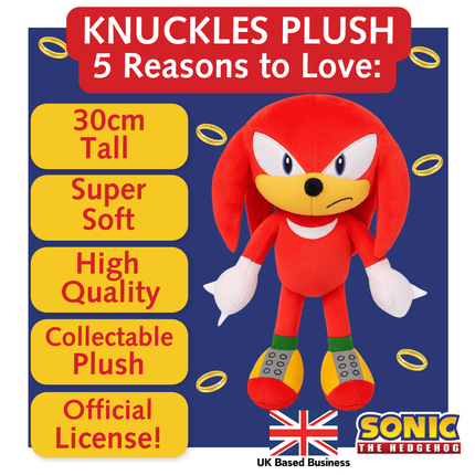 Sonic Knuckles Plush Toy – 30 cm