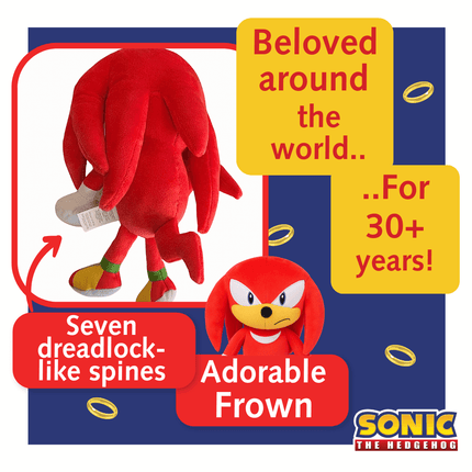 Sonic Knuckles Plush Toy – 30 cm