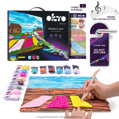 3D Sensory Art Canvas - Flower Beds in Holland, Vincent Van Gough - Okto Clay