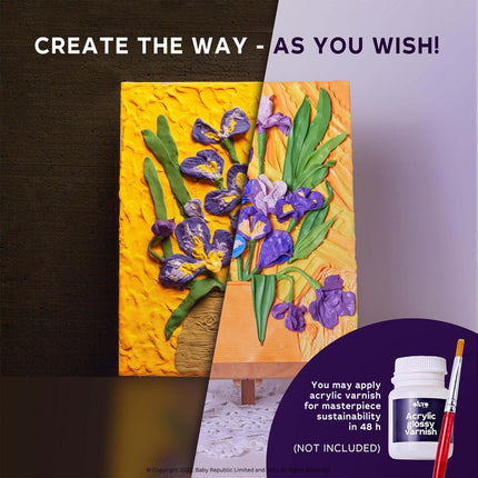 3D Sensory Art Canvas - Irises, Vincent Van Gough - Okto Clay