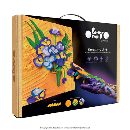 3D Sensory Art Canvas - Irises, Vincent Van Gough - Okto Clay