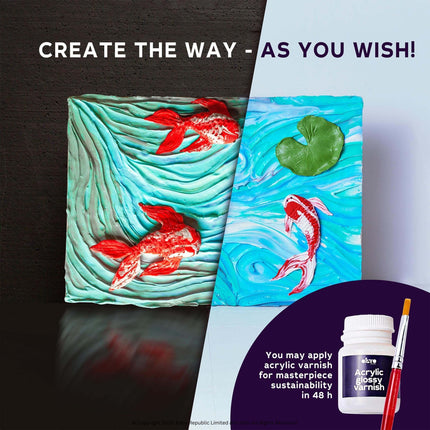 3D Sensory Art Canvas - "Koi Fish" - Okto Clay