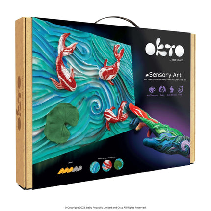 3D Sensory Art Canvas - "Koi Fish" - Okto Clay