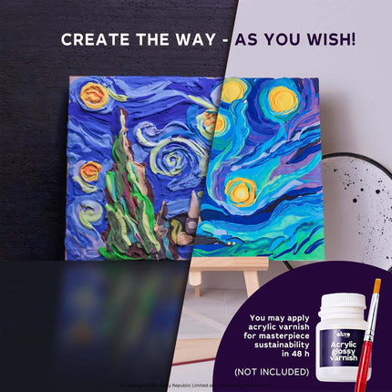 3D Sensory Art Canvas - Starry Night, Vincent Van Gough - Okto Clay