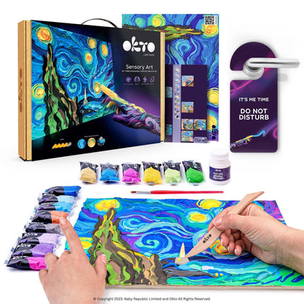 3D Sensory Art Canvas - Starry Night, Vincent Van Gough - Okto Clay