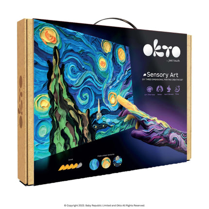 3D Sensory Art Canvas - Starry Night, Vincent Van Gough - Okto Clay