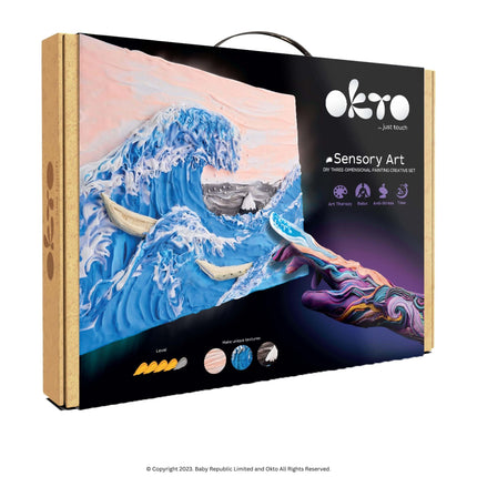 3D Sensory Art Canvas - The Great Wave of Kanagawa, Katsushika Hokusai - Okto Clay