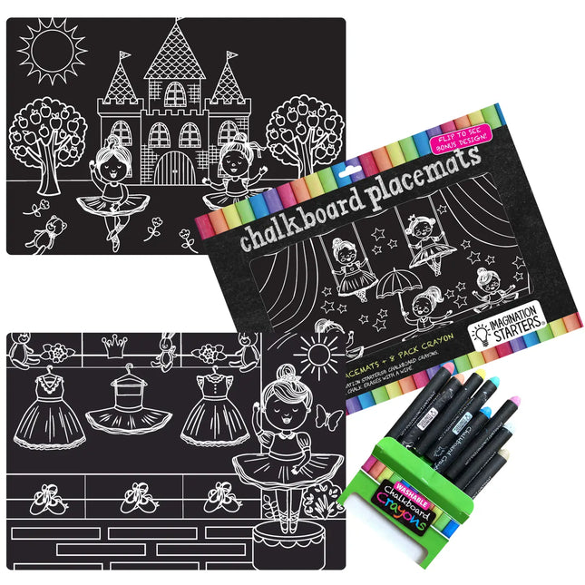 Imagination Starters® Chalkboard Travel Mat Colouring Set - Ballerina