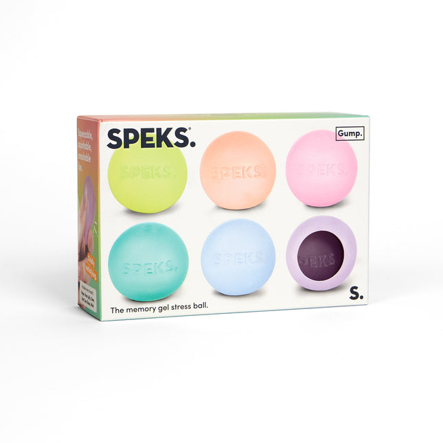 *New* Speks Mini Gump Multi Colour 6-Pack - The Memory Gel Stress Ball