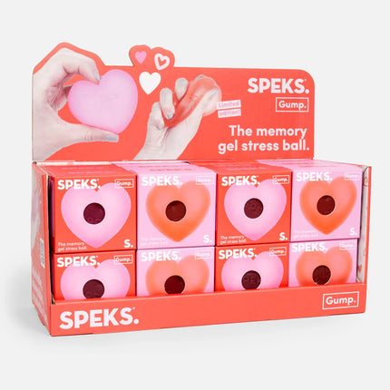 Gump Heart 24 Units with Display - The Memory Gel Heart Stress Ball - 6cm - 12 of each colour