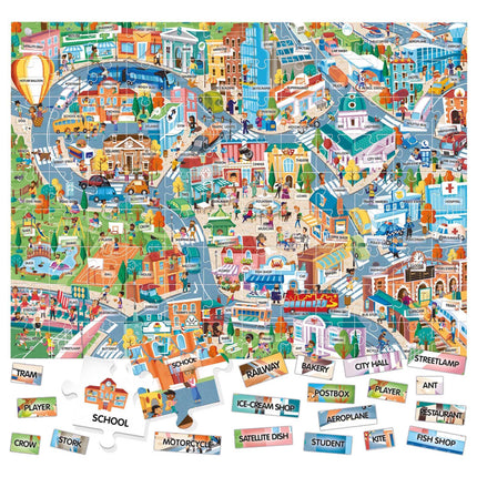 HEADU Easy English 100 Words City | Educational Toys