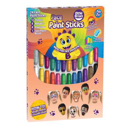 Little Brian Face Paint Sticks Assorted 24 Pack