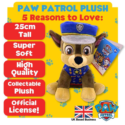 Paw Patrol Chase 25cm Medium Sitting Plush Toy