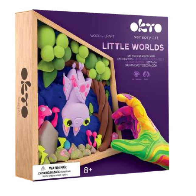 OKTO Air Dry Clay Wood & Craft Sensory Art Little Worlds -  Bat