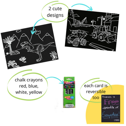 Imagination Starters® Chalkboard MiniMats Colouring Set - Dinosaur & Construction