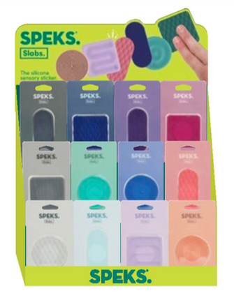 Slabs Assorted 72 Case and Display - The Silicone Sensory Sticker - 6 of each colour