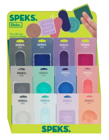 Slabs Assorted 72 Case and Display - The Silicone Sensory Sticker - 6 of each colour
