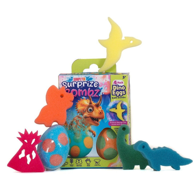 4 Chilrens Dinosaur Surprise Bath Bombs