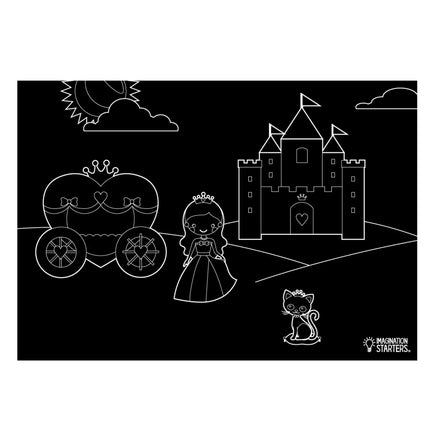 Imagination Starters® Chalkboard Placemat Colouring Set - Princess & Butterfly