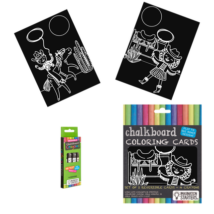 Imagination Starters® Chalkboard MiniMats Colouring Set - Cowboys & Cowgirls