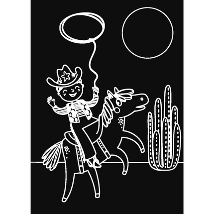 Imagination Starters® Chalkboard MiniMats Colouring Set - Cowboys & Cowgirls