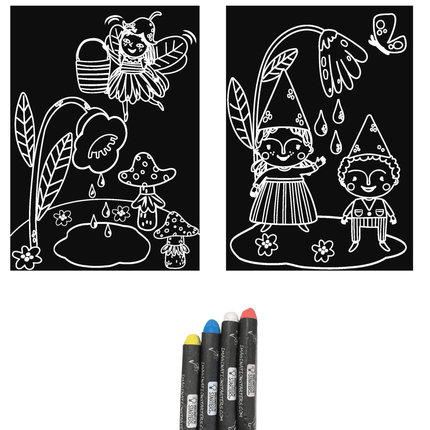 Imagination Starters® Chalkboard MiniMats Colouring Set - Gnomes & Fairies