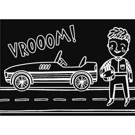 Imagination Starters® Chalkboard MiniMats Colouring Set  - F1 Race Day