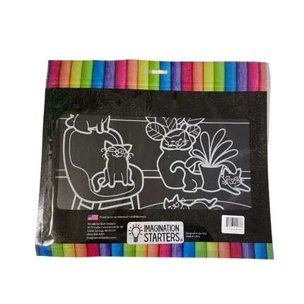 Imagination Starters® Chalkboard Travel Mat - Cats & Dog