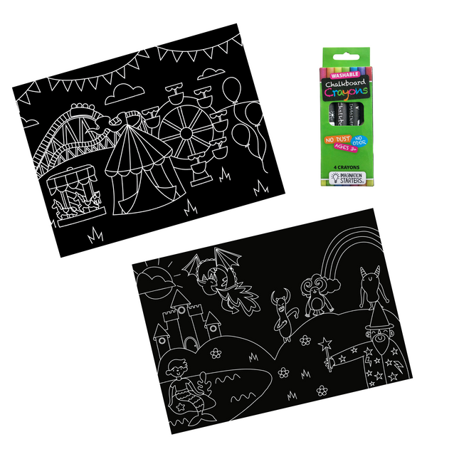 Imagination Starters® Chalkboard Travel Mat - Carnival & Mythical