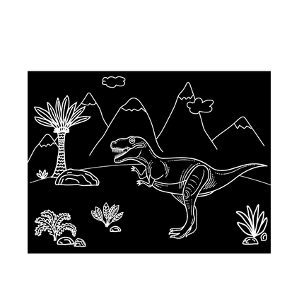 Imagination Starters® Chalkboard Travel Mat Colouring Set - Dinosaur & construction