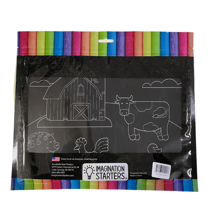 Imagination Starters® Chalkboard Travel Mat Colouring Set - Farm & Jungle