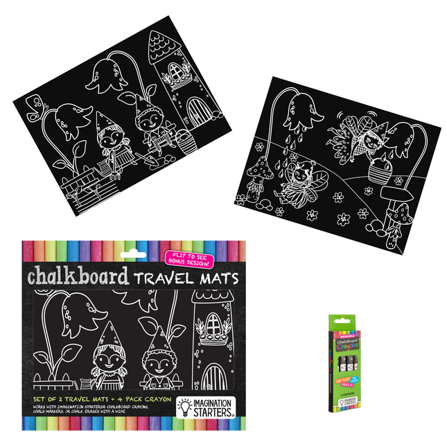 Imagination Starters® Chalkboard Travel Mat - Gnomes & Fairies