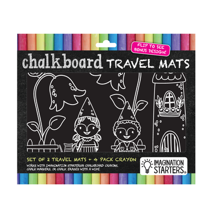 Imagination Starters® Chalkboard Travel Mat - Gnomes & Fairies