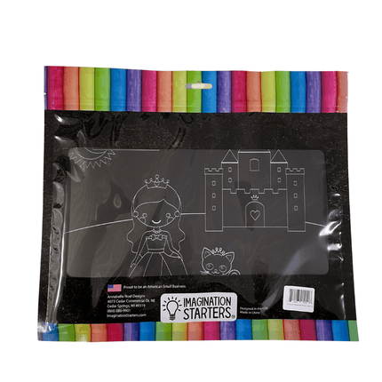 Imagination Starters® Chalkboard Travel Mat Colouring Set - Princess & Butterfly