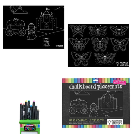 Imagination Starters® Chalkboard Placemat Colouring Set - Princess & Butterfly