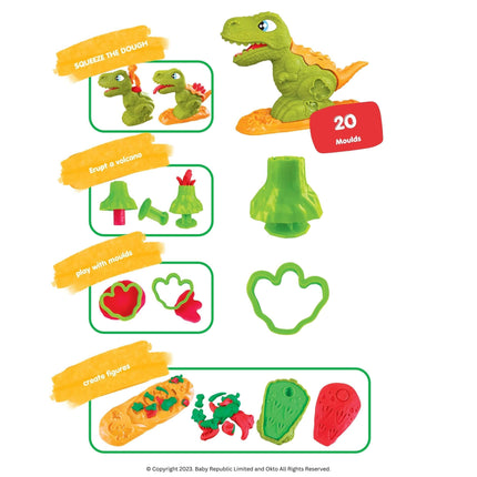 Lovin™ Dinosaur Play Dough Play Set - Okto Clay