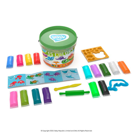 Lovin™ Play Dough Bucket - Sea life - Okto Clay