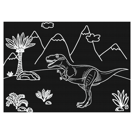 Imagination Starters® Chalkboard Placemat Colouring Set - Dinosaur & Construction