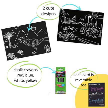 Imagination Starters® Chalkboard Placemat Colouring Set - Dinosaur & Construction