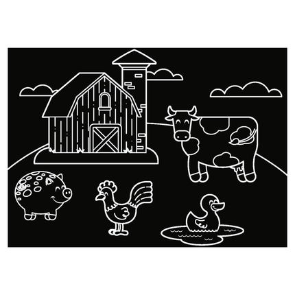 Imagination Starters® Chalkboard Placemat Colouring Set - Farm & Jungle