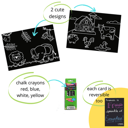 Imagination Starters® Chalkboard Placemat Colouring Set - Farm & Jungle