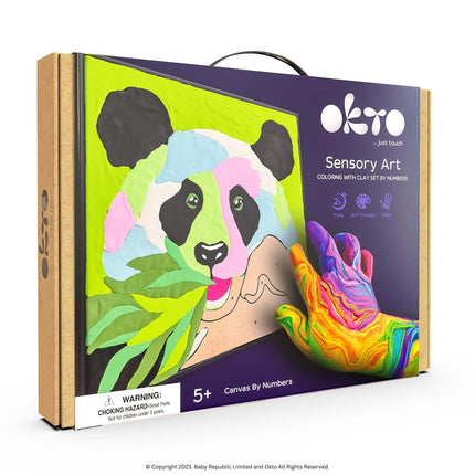 Sensory Air Clay Painting by Numbers - Panda - Okto Clay