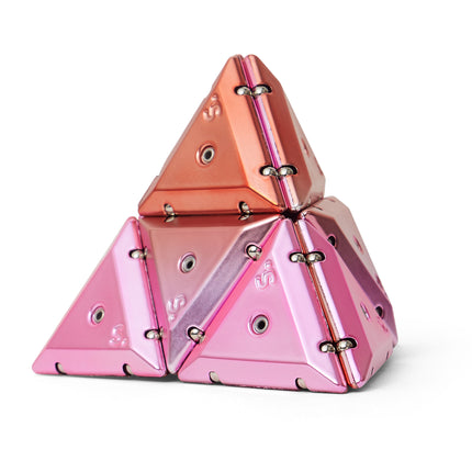 Speks Geode magnetic fidget pyramid desk toy chrome pink
